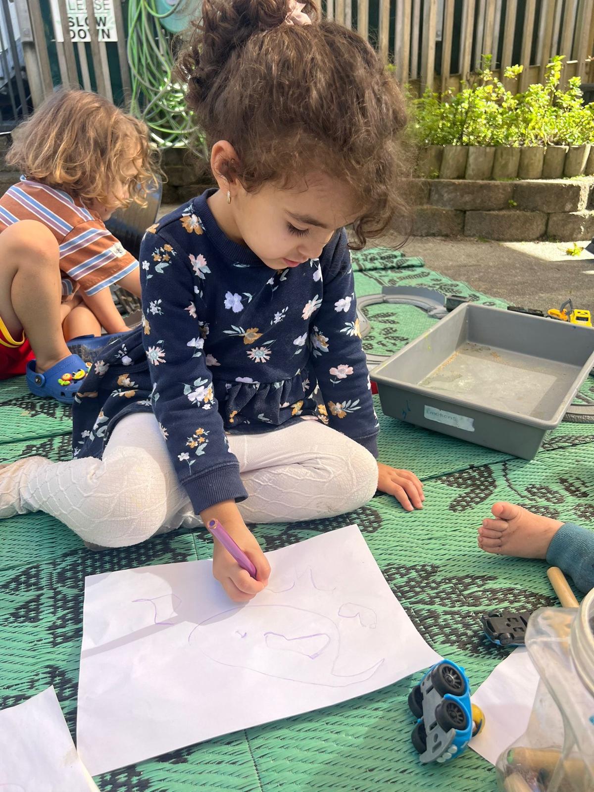 Children painting and creating art